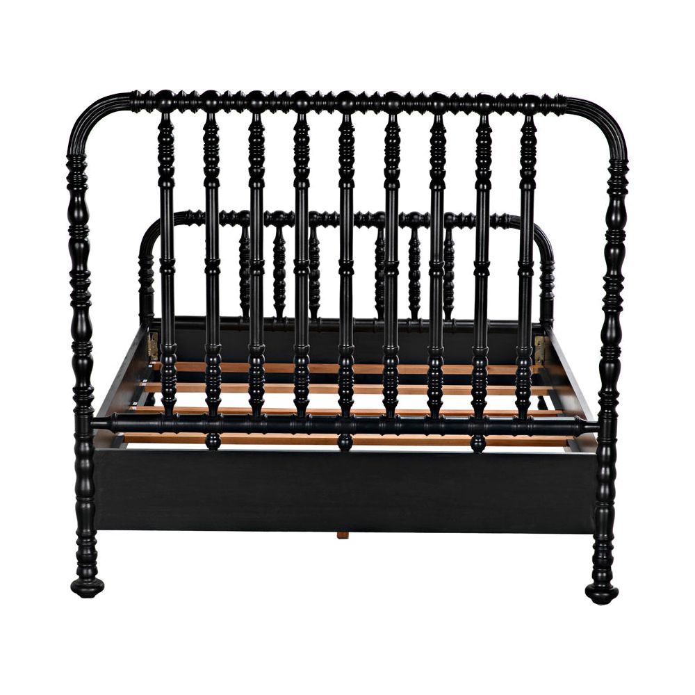 Bachelor Bed, Queen, Hand Rubbed Black by NOIR