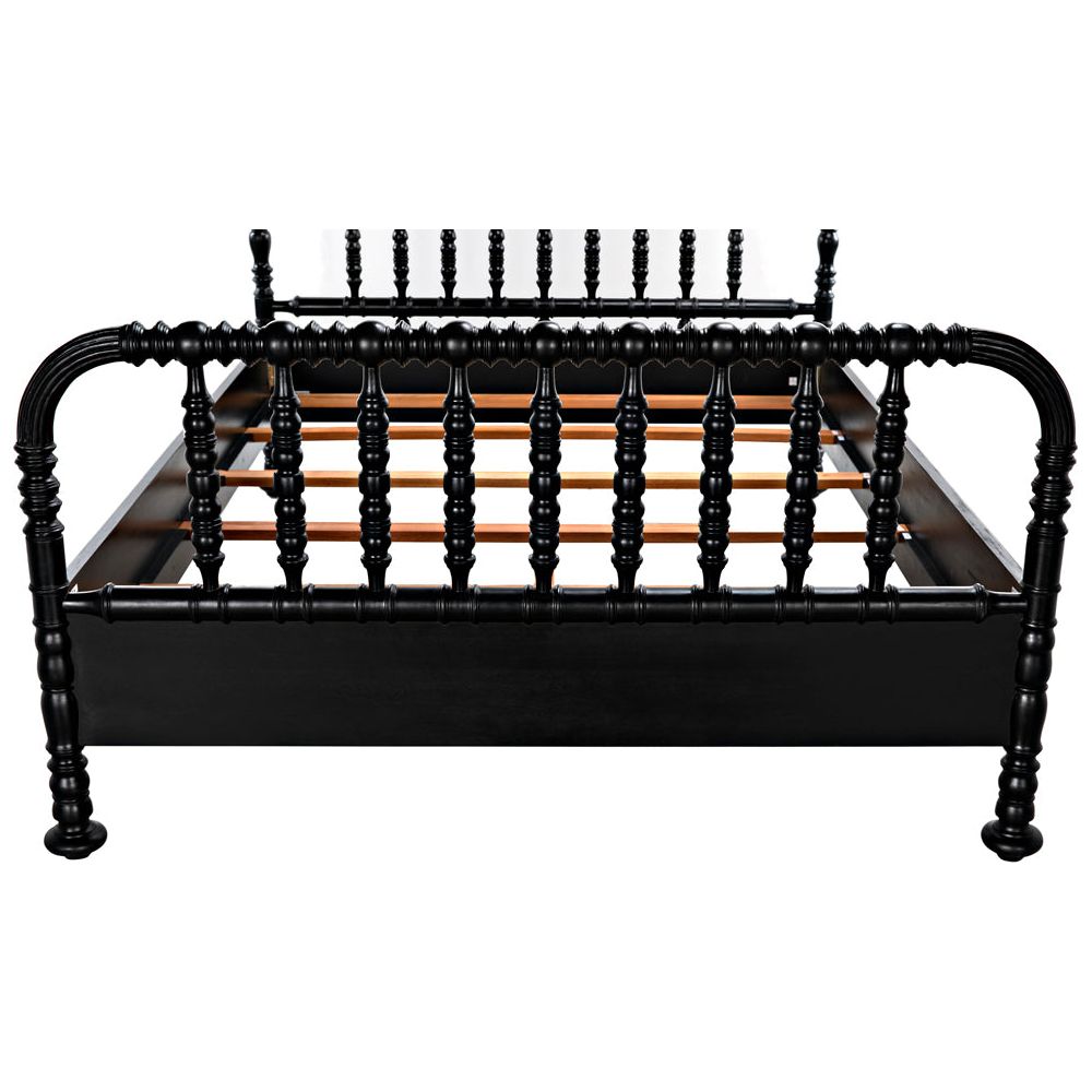 Bachelor Bed, Queen, Hand Rubbed Black by NOIR