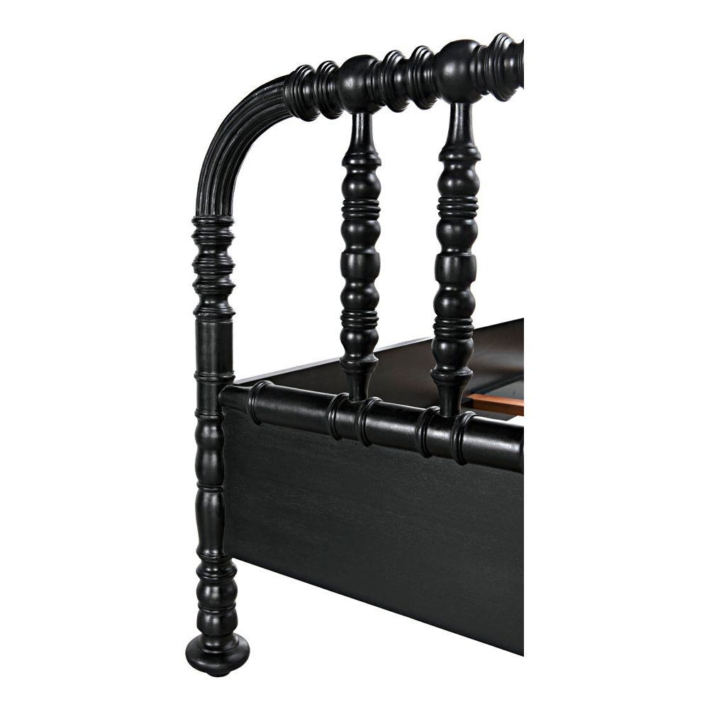 Bachelor Bed, Queen, Hand Rubbed Black by NOIR