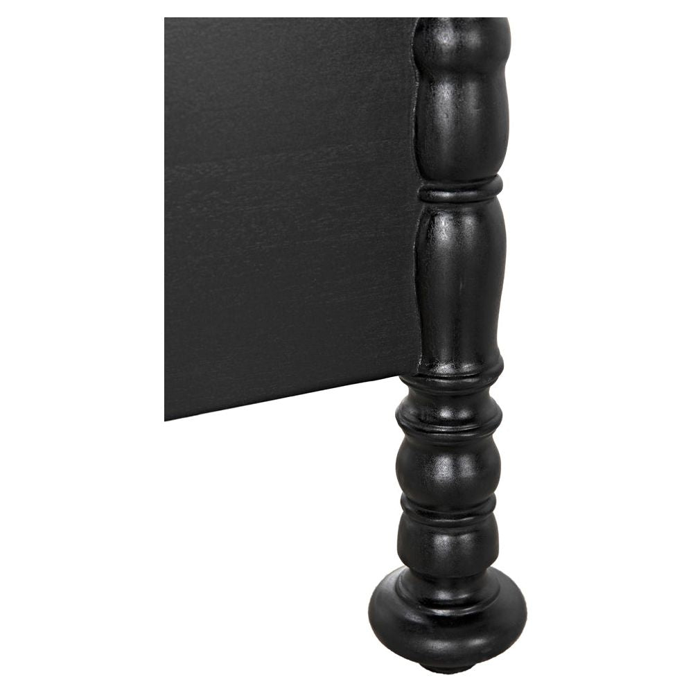 Bachelor Bed, Queen, Hand Rubbed Black by NOIR