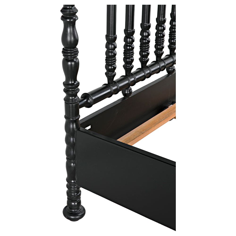 Bachelor Bed, Queen, Hand Rubbed Black by NOIR
