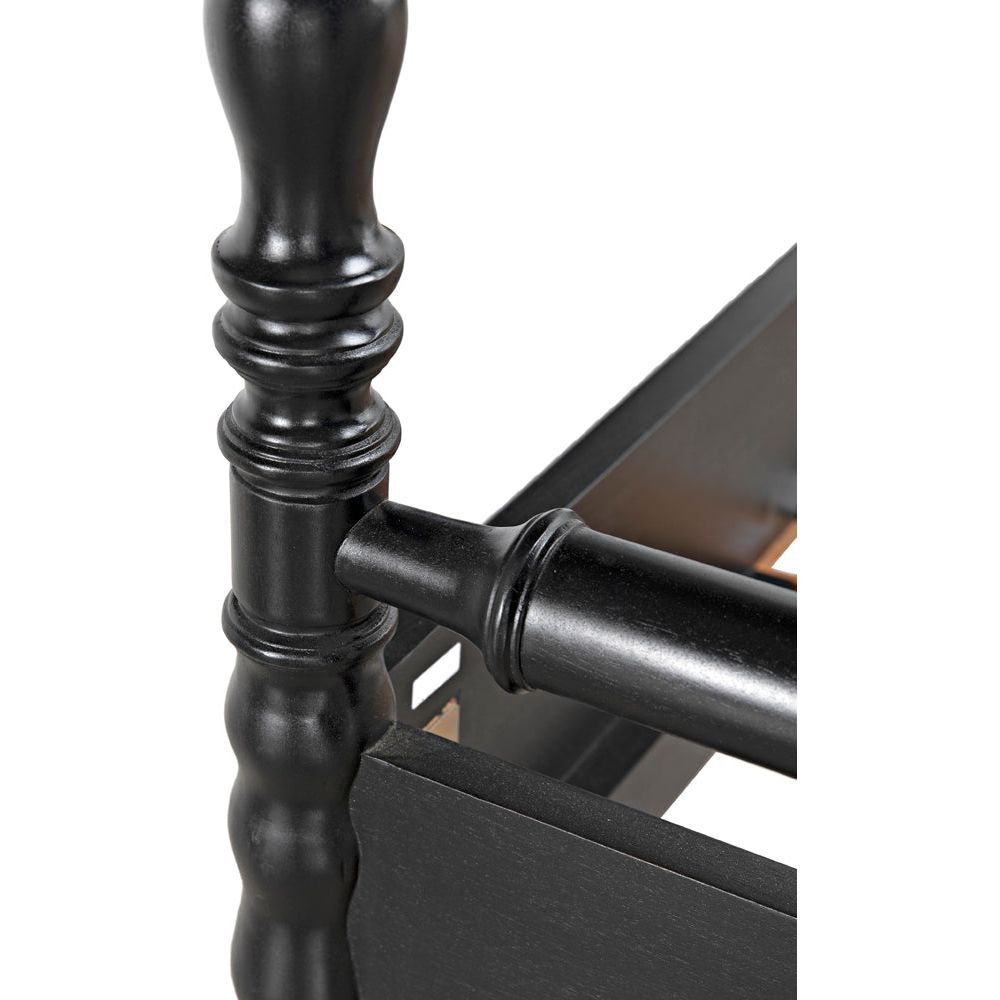 Bachelor Bed, Queen, Hand Rubbed Black by NOIR