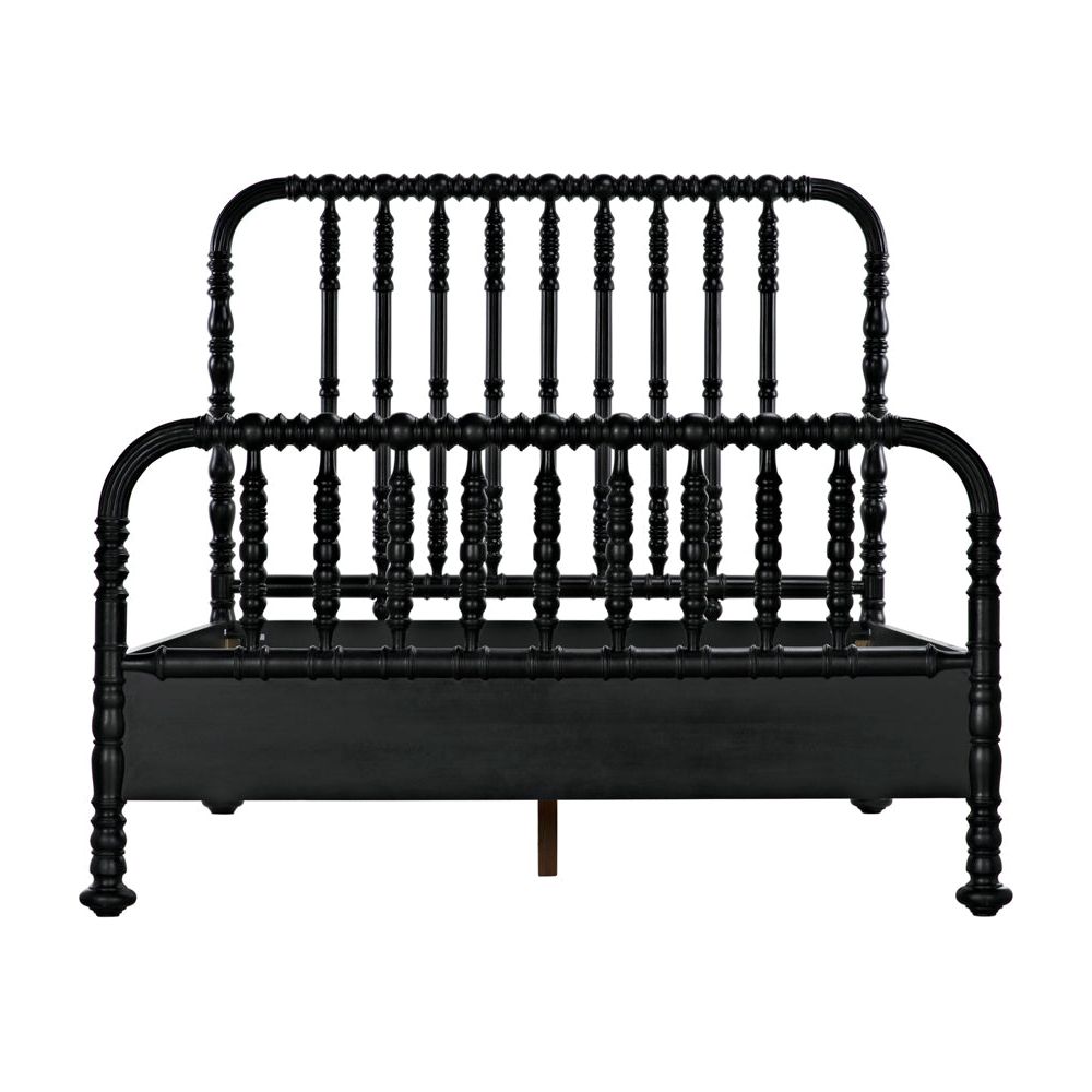 Bachelor Bed, Queen, Hand Rubbed Black by NOIR