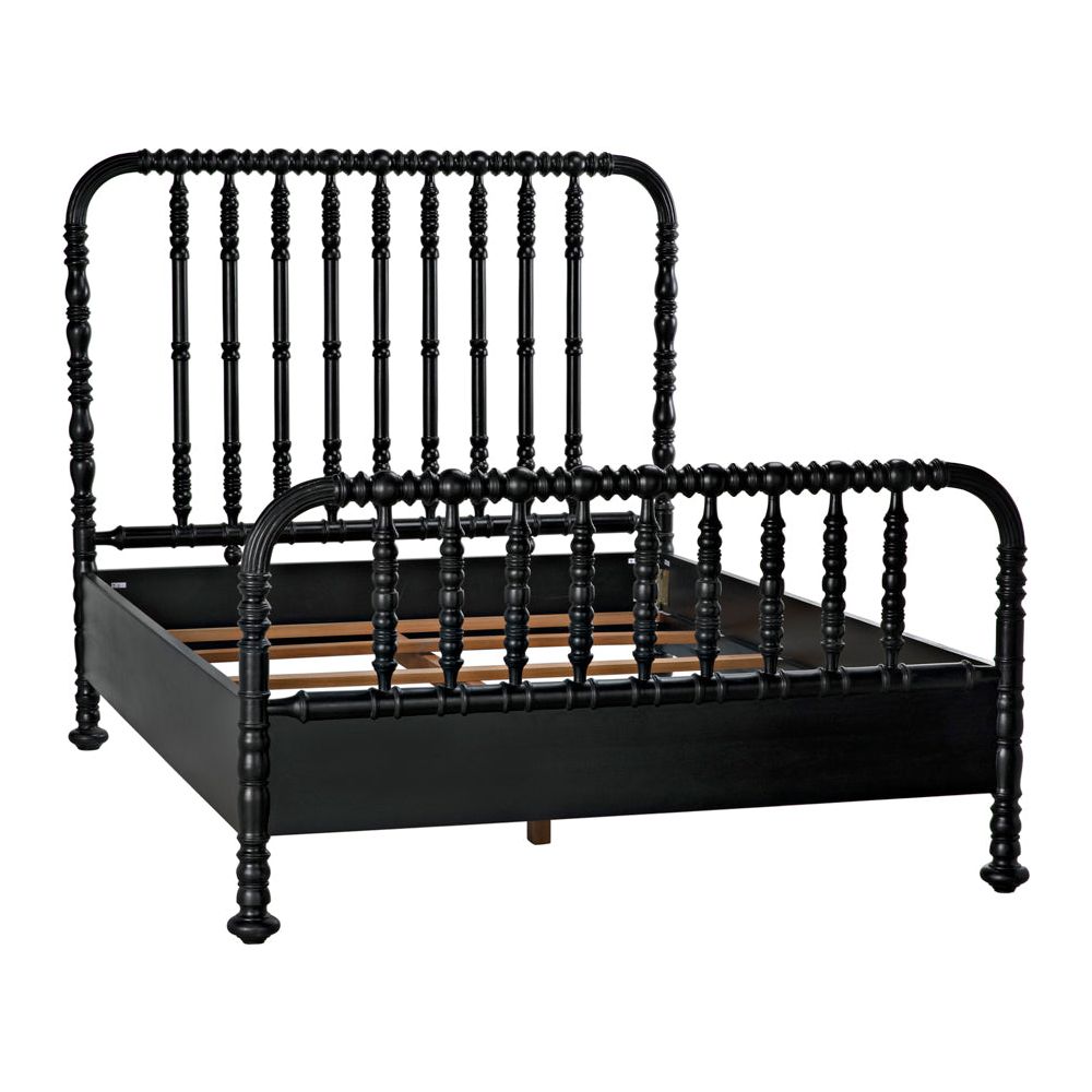 Bachelor Bed, Queen, Hand Rubbed Black by NOIR