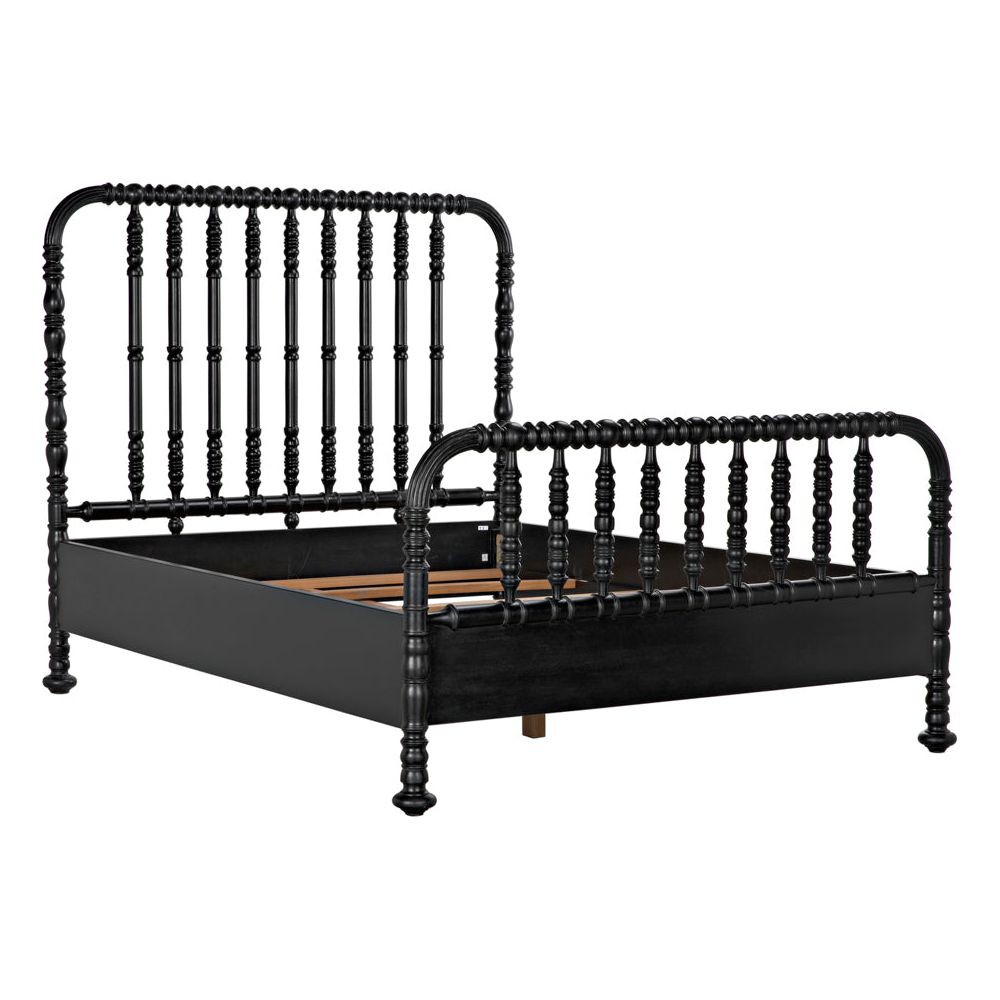 Bachelor Bed, Queen, Hand Rubbed Black by NOIR