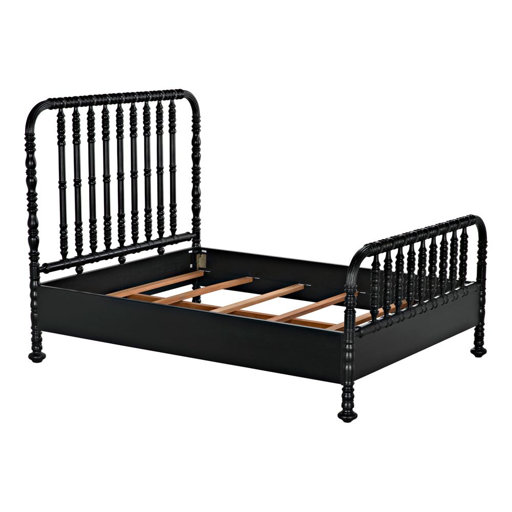 Bachelor Bed, Queen, Hand Rubbed Black by NOIR