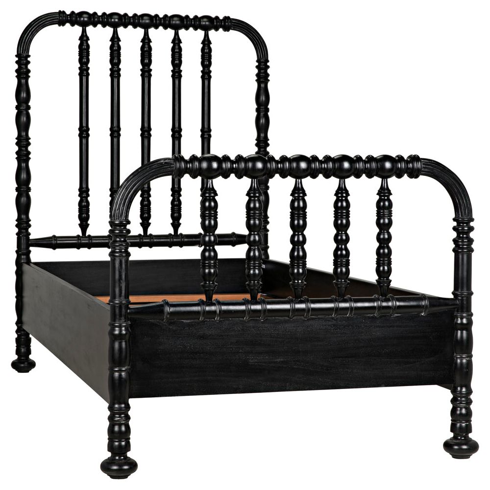 Bachelor Bed, Twin, Hand Rubbed Black by NOIR