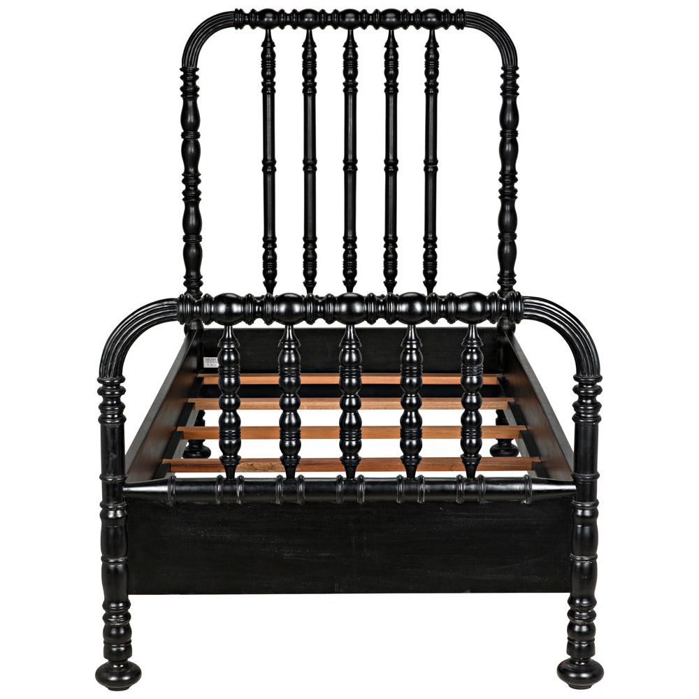Bachelor Bed, Twin, Hand Rubbed Black by NOIR