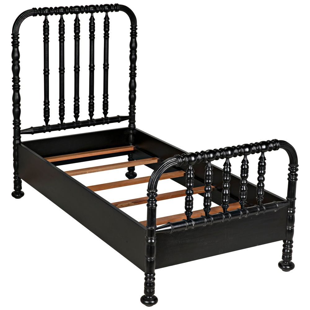 Bachelor Bed, Twin, Hand Rubbed Black by NOIR