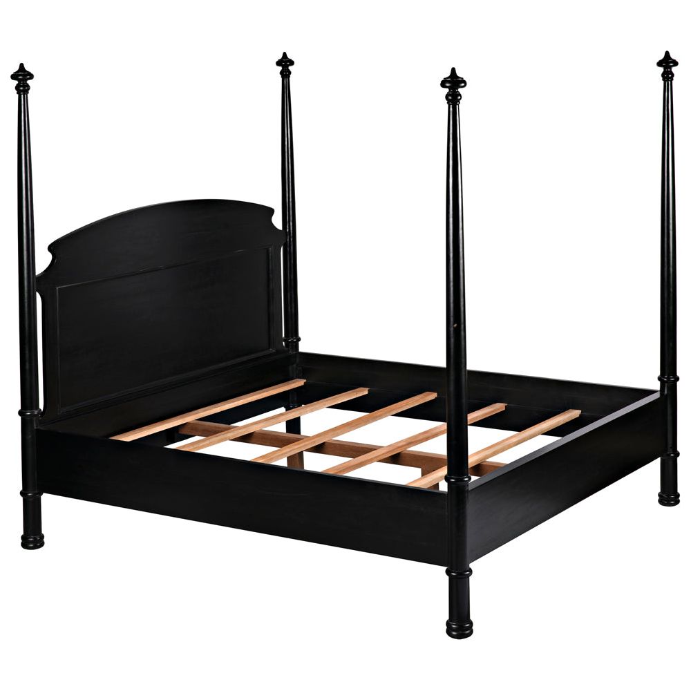 New Douglas Bed, Eastern King, Hand Rubbed Black by NOIR