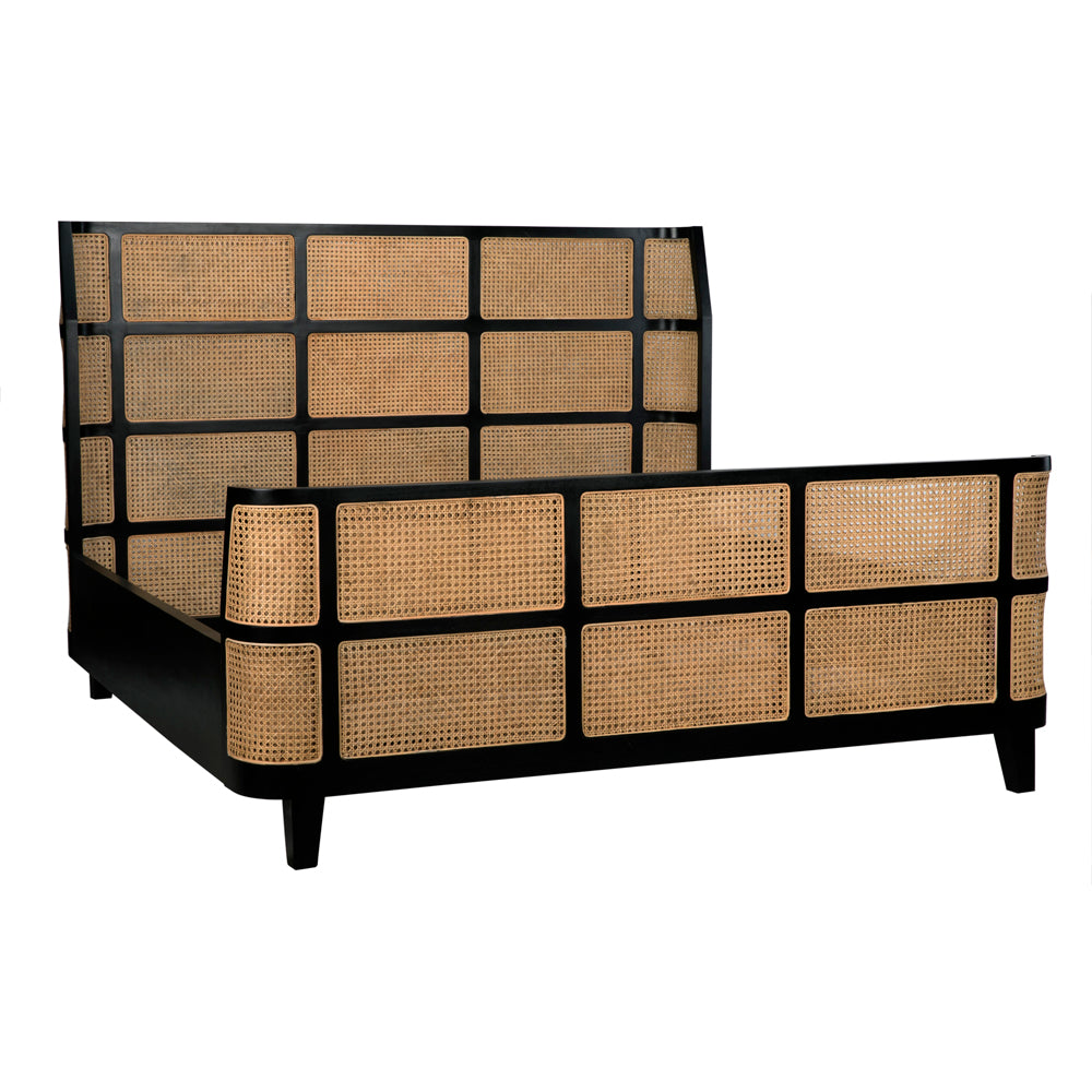Porto Bed, Eastern King, Hand Rubbed Black by NOIR