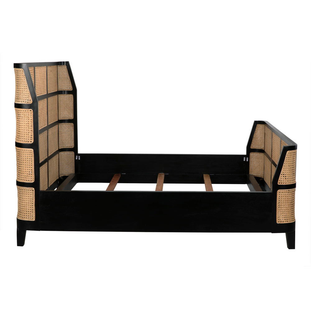 Porto Bed, Eastern King, Hand Rubbed Black by NOIR
