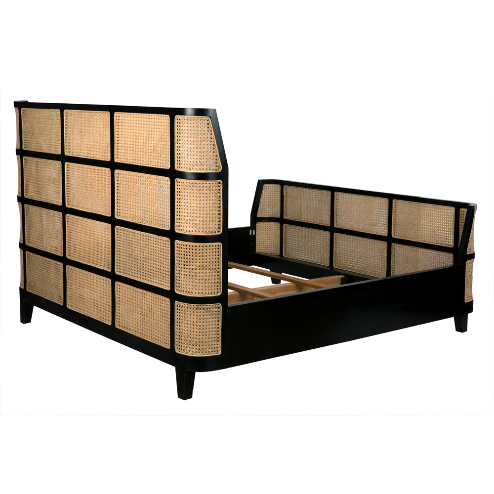 Porto Bed, Eastern King, Hand Rubbed Black by NOIR