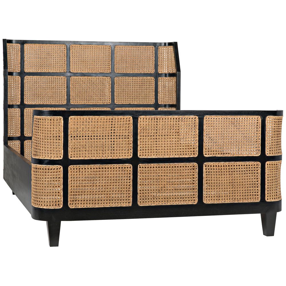 Porto Bed, Queen, Hand Rubbed Black by NOIR