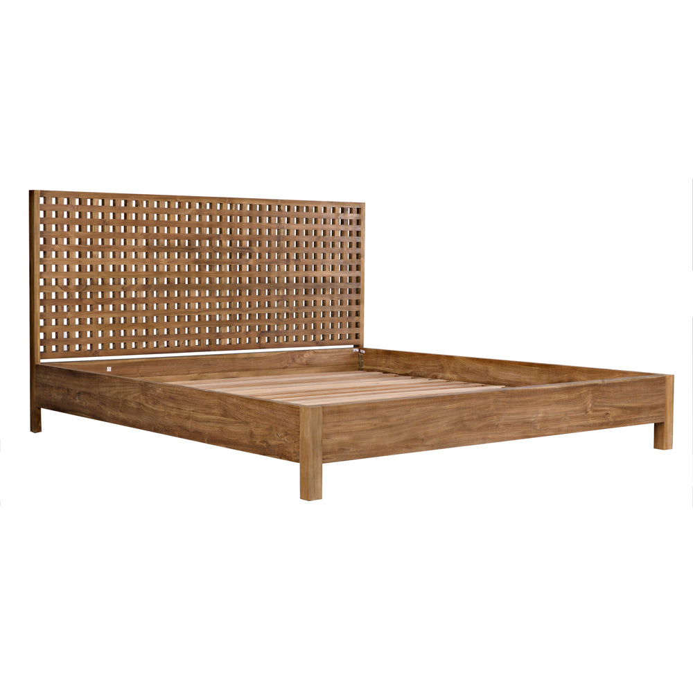 Quinnton Bed, Eastern King, Teak by NOIR