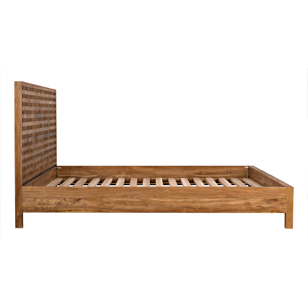 Quinnton Bed, Eastern King, Teak by NOIR