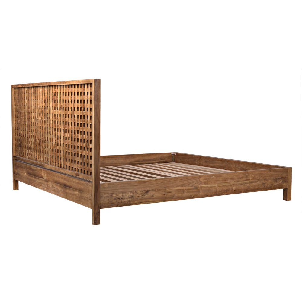 Quinnton Bed, Eastern King, Teak by NOIR