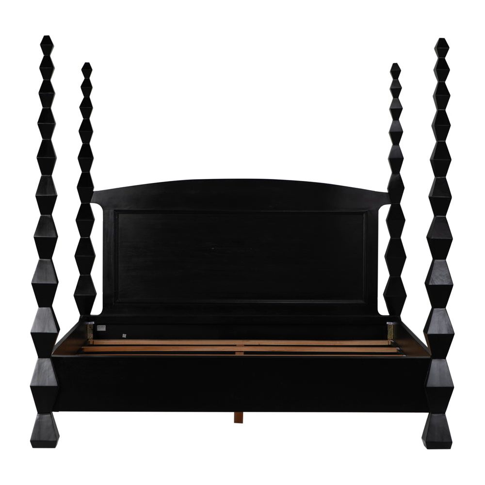 Brancusi Bed, Eastern King, Hand Rubbed Black by NOIR