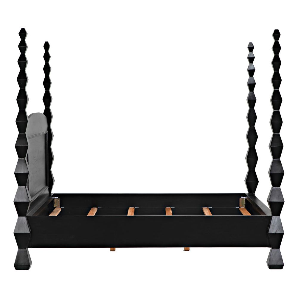 Brancusi Bed, Eastern King, Hand Rubbed Black by NOIR
