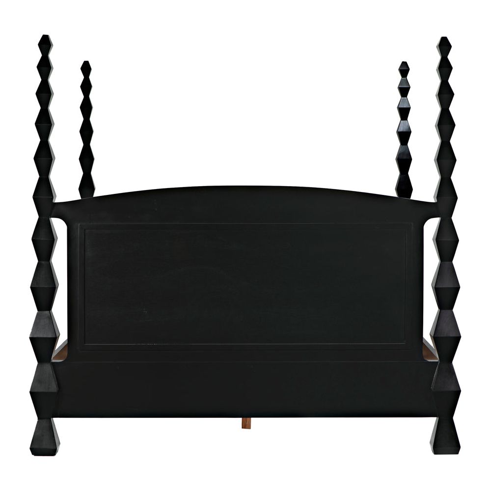 Brancusi Bed, Eastern King, Hand Rubbed Black by NOIR