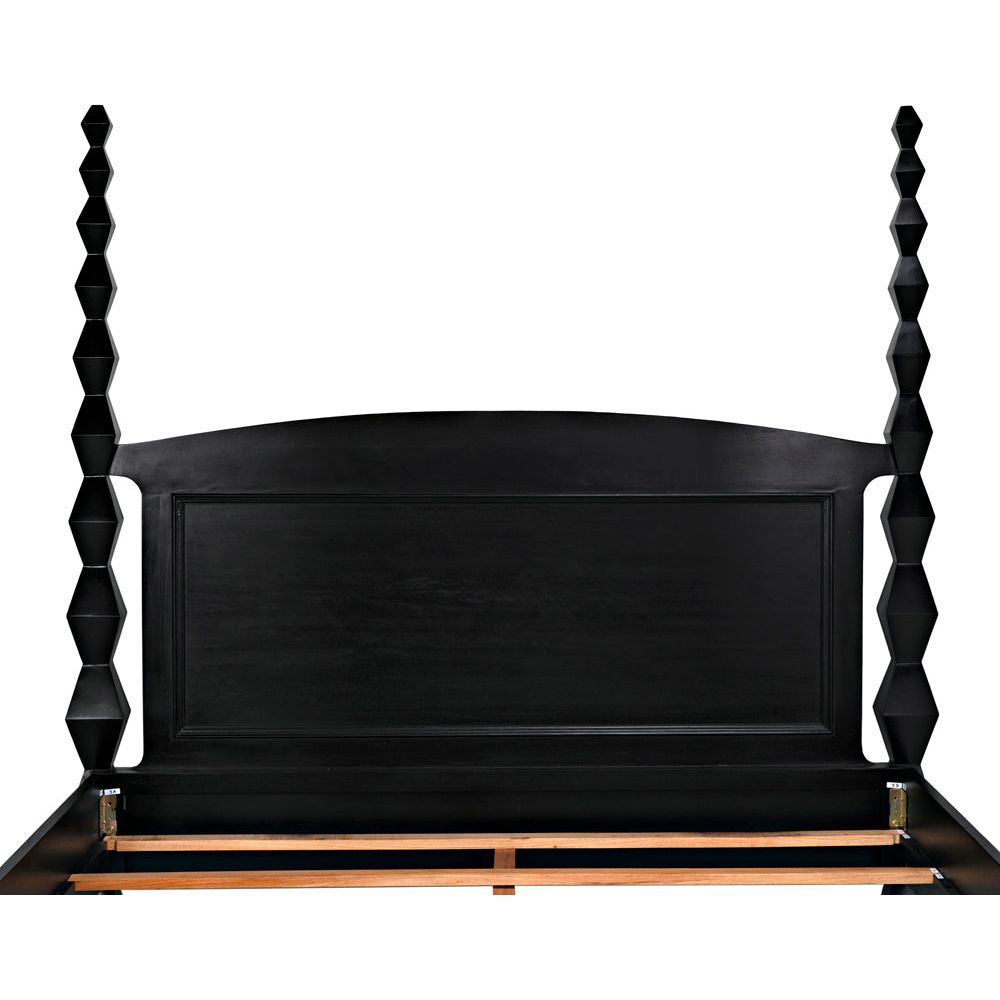 Brancusi Bed, Eastern King, Hand Rubbed Black by NOIR