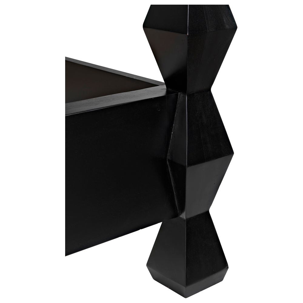 Brancusi Bed, Eastern King, Hand Rubbed Black by NOIR