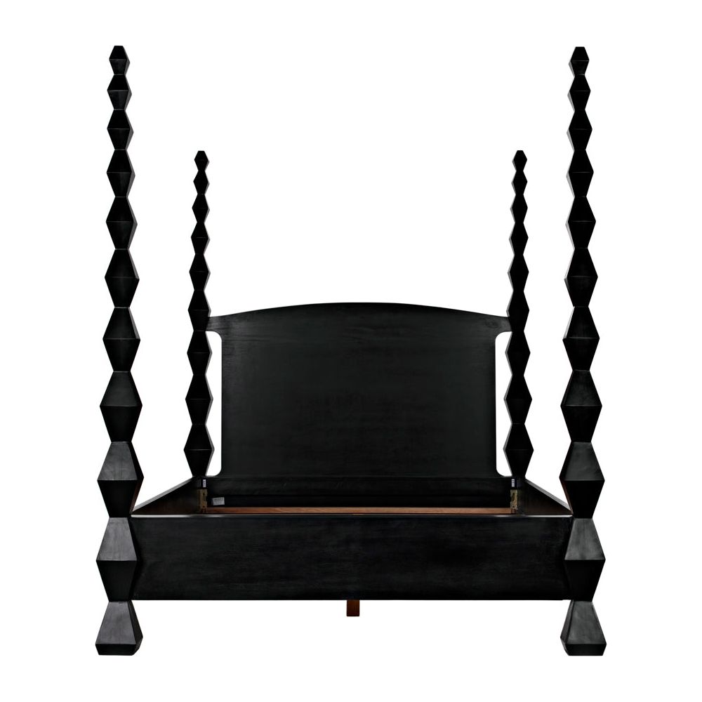 Brancusi Bed, Queen, Hand Rubbed Black by NOIR
