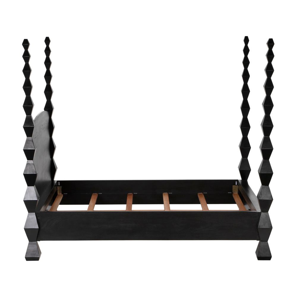 Brancusi Bed, Queen, Hand Rubbed Black by NOIR
