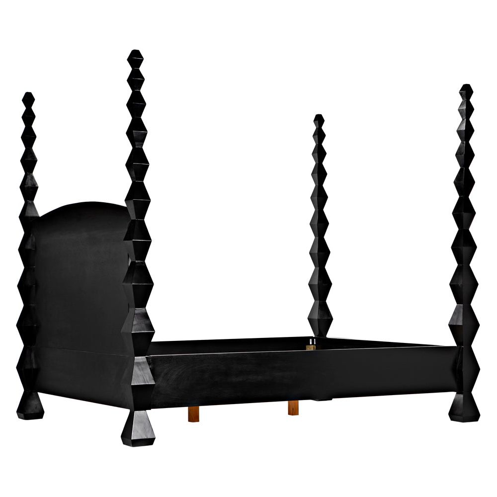 Brancusi Bed, Queen, Hand Rubbed Black by NOIR