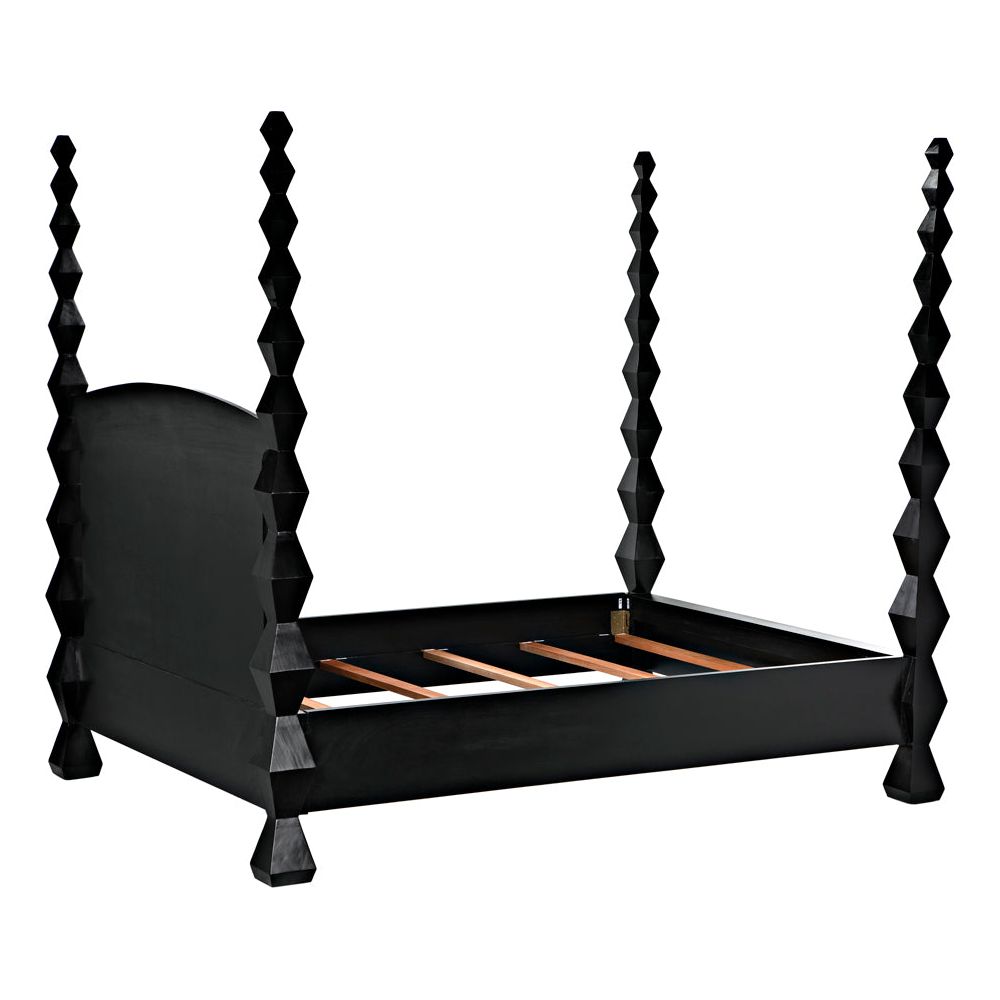 Brancusi Bed, Queen, Hand Rubbed Black by NOIR