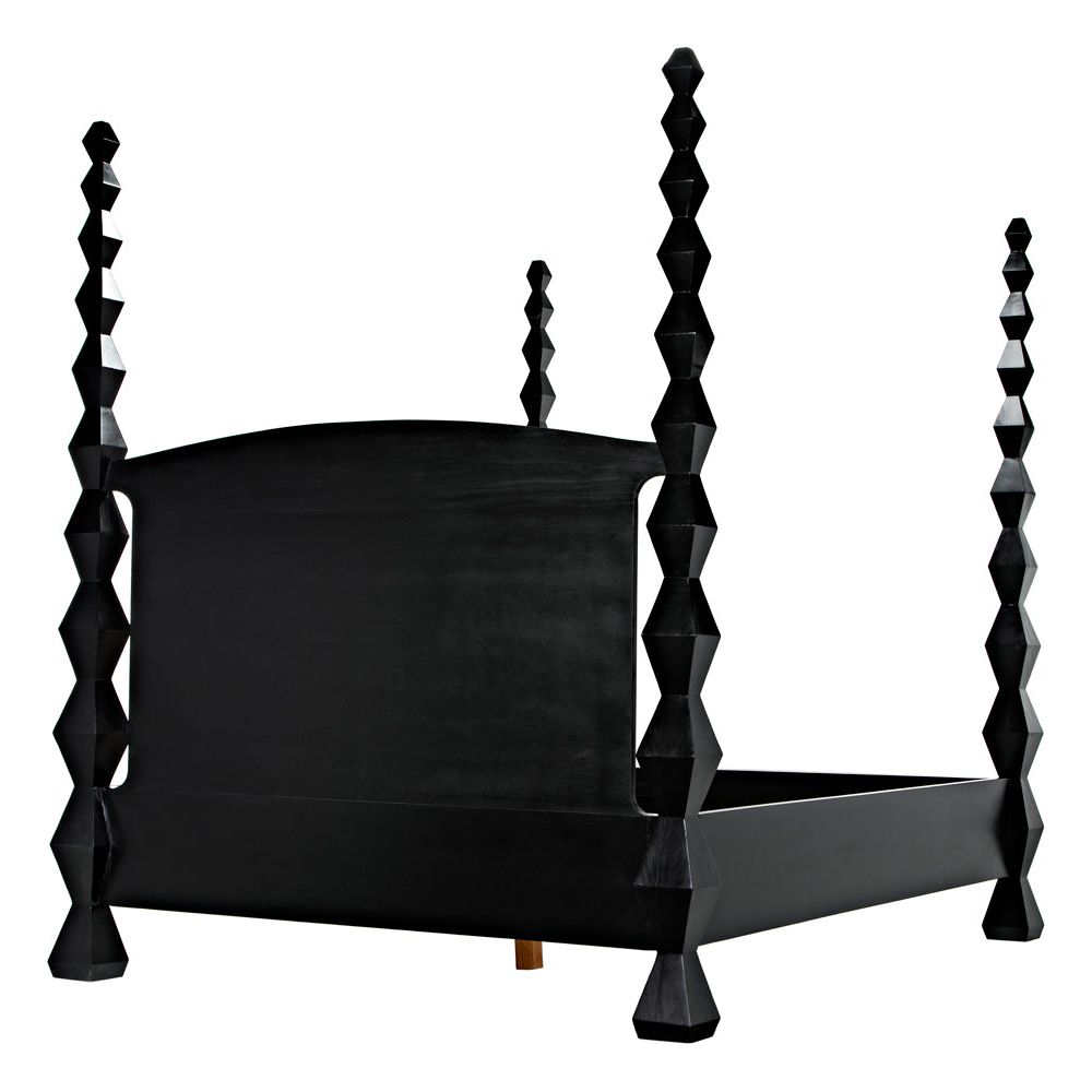 Brancusi Bed, Queen, Hand Rubbed Black by NOIR