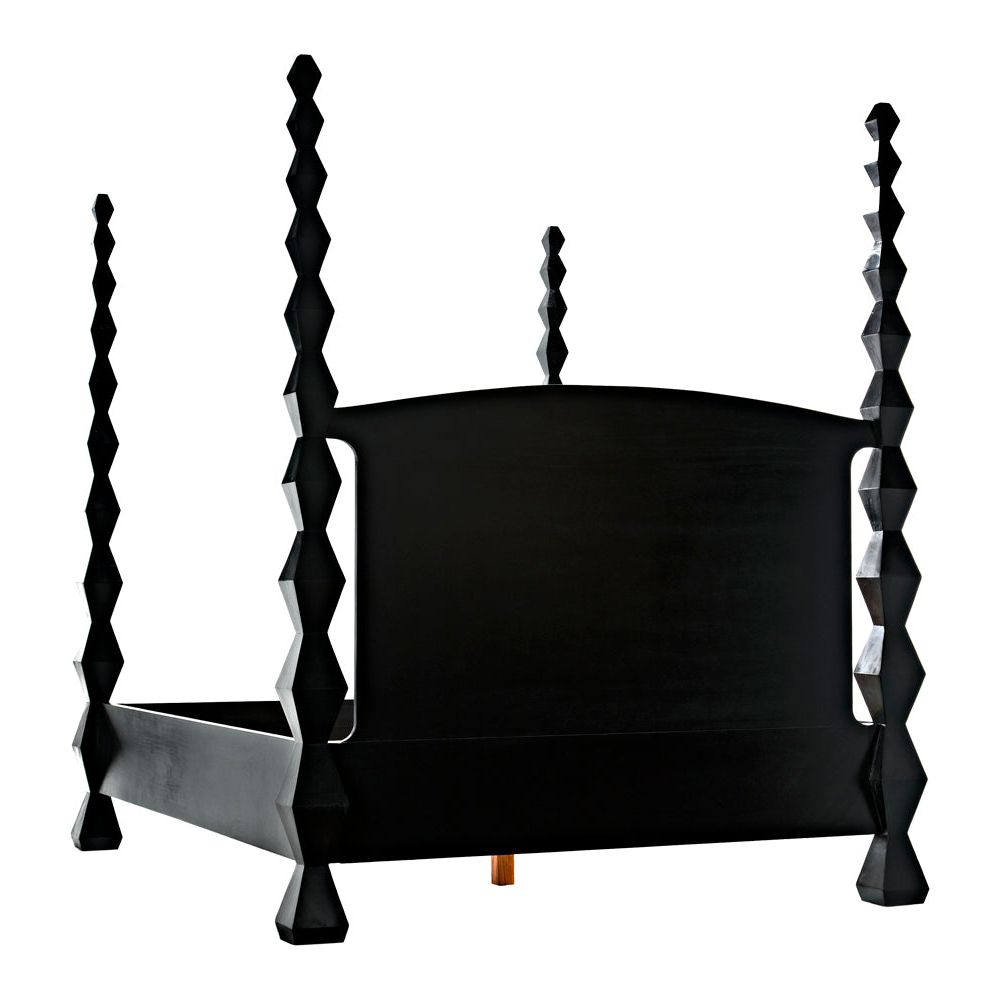Brancusi Bed, Queen, Hand Rubbed Black by NOIR