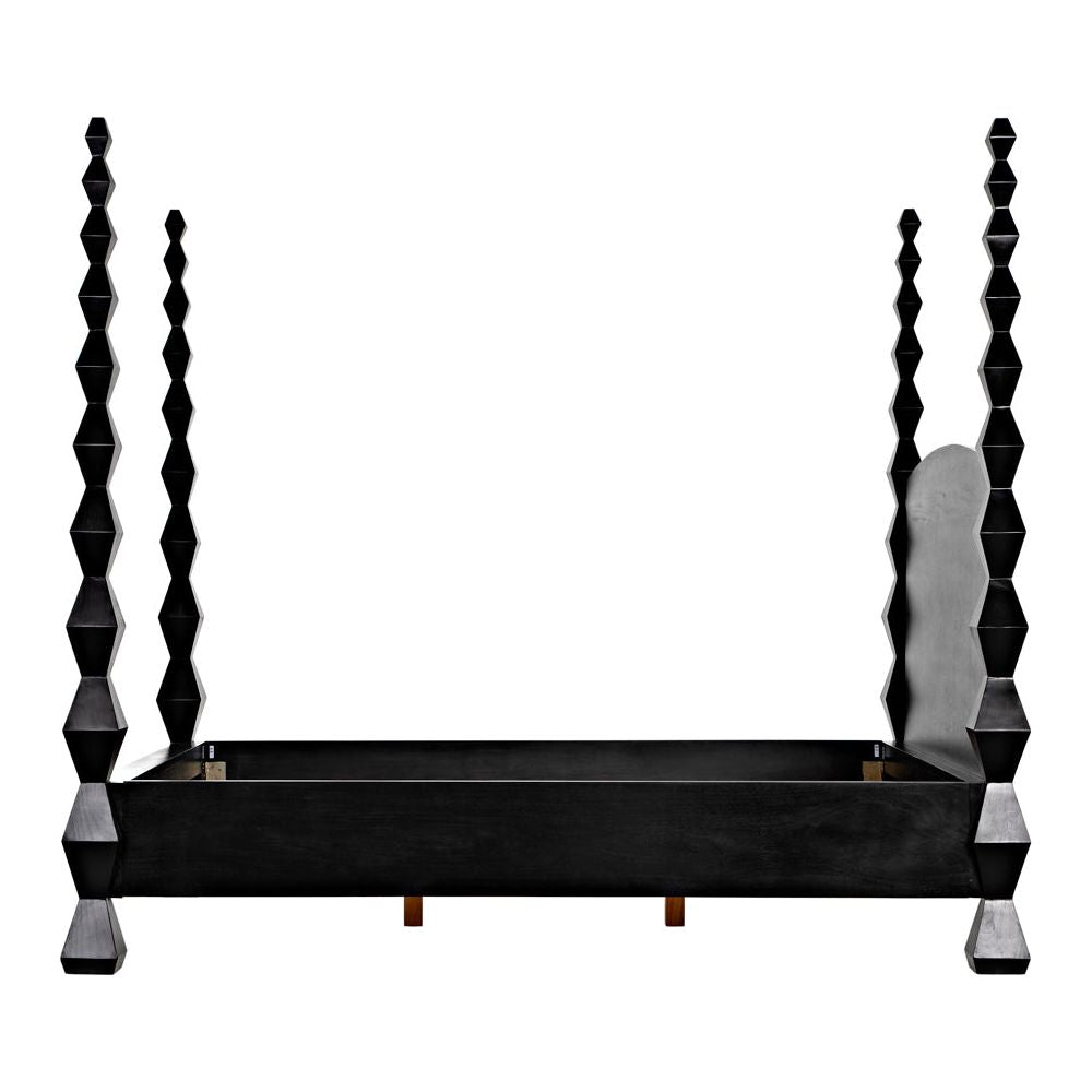 Brancusi Bed, Queen, Hand Rubbed Black by NOIR