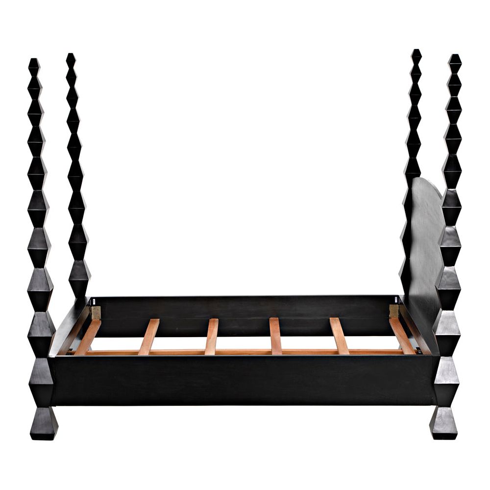 Brancusi Bed, Queen, Hand Rubbed Black by NOIR
