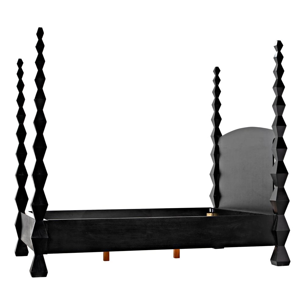 Brancusi Bed, Queen, Hand Rubbed Black by NOIR