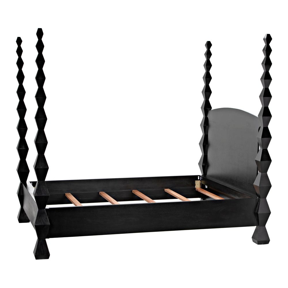 Brancusi Bed, Queen, Hand Rubbed Black by NOIR