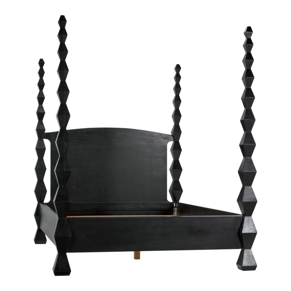 Brancusi Bed, Queen, Hand Rubbed Black by NOIR