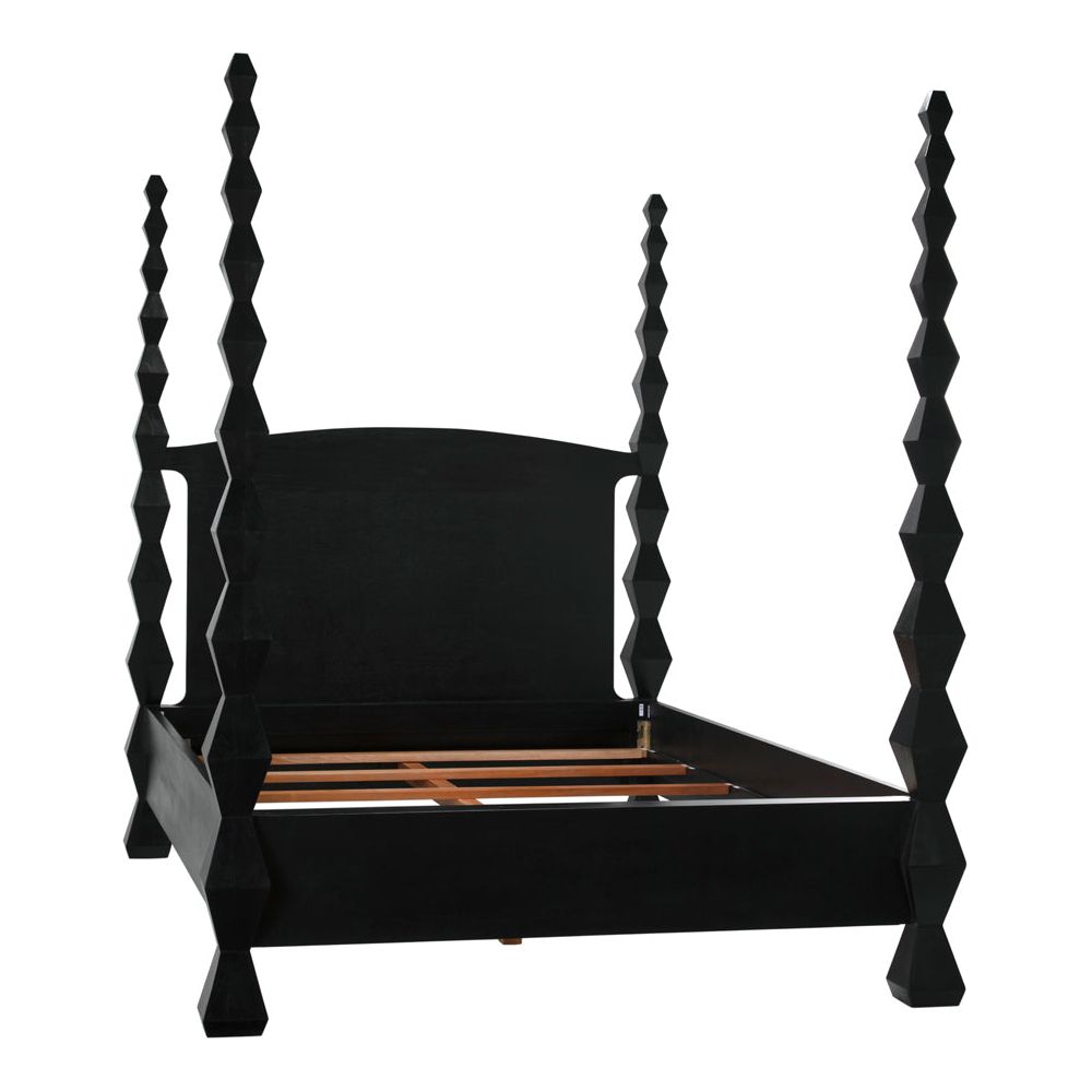Brancusi Bed, Queen, Hand Rubbed Black by NOIR