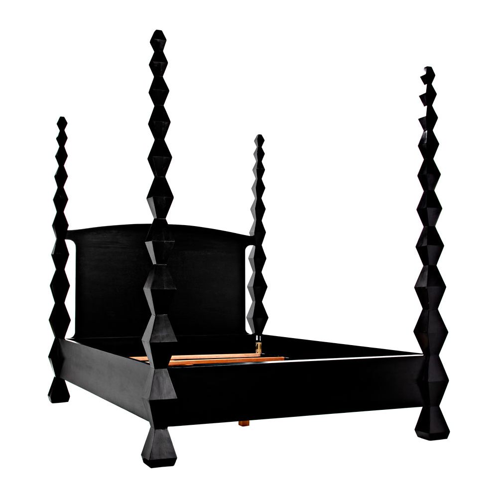 Brancusi Bed, Queen, Hand Rubbed Black by NOIR