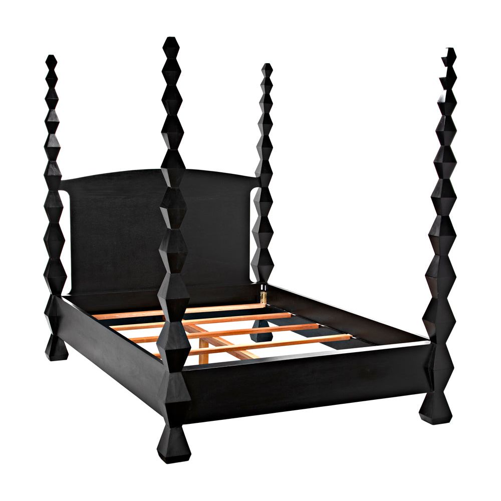 Brancusi Bed, Queen, Hand Rubbed Black by NOIR