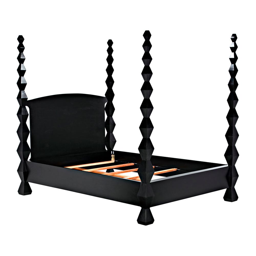Brancusi Bed, Queen, Hand Rubbed Black by NOIR