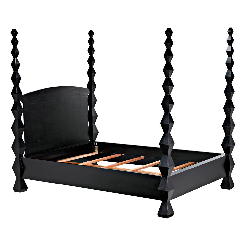 Brancusi Bed, Queen, Hand Rubbed Black by NOIR
