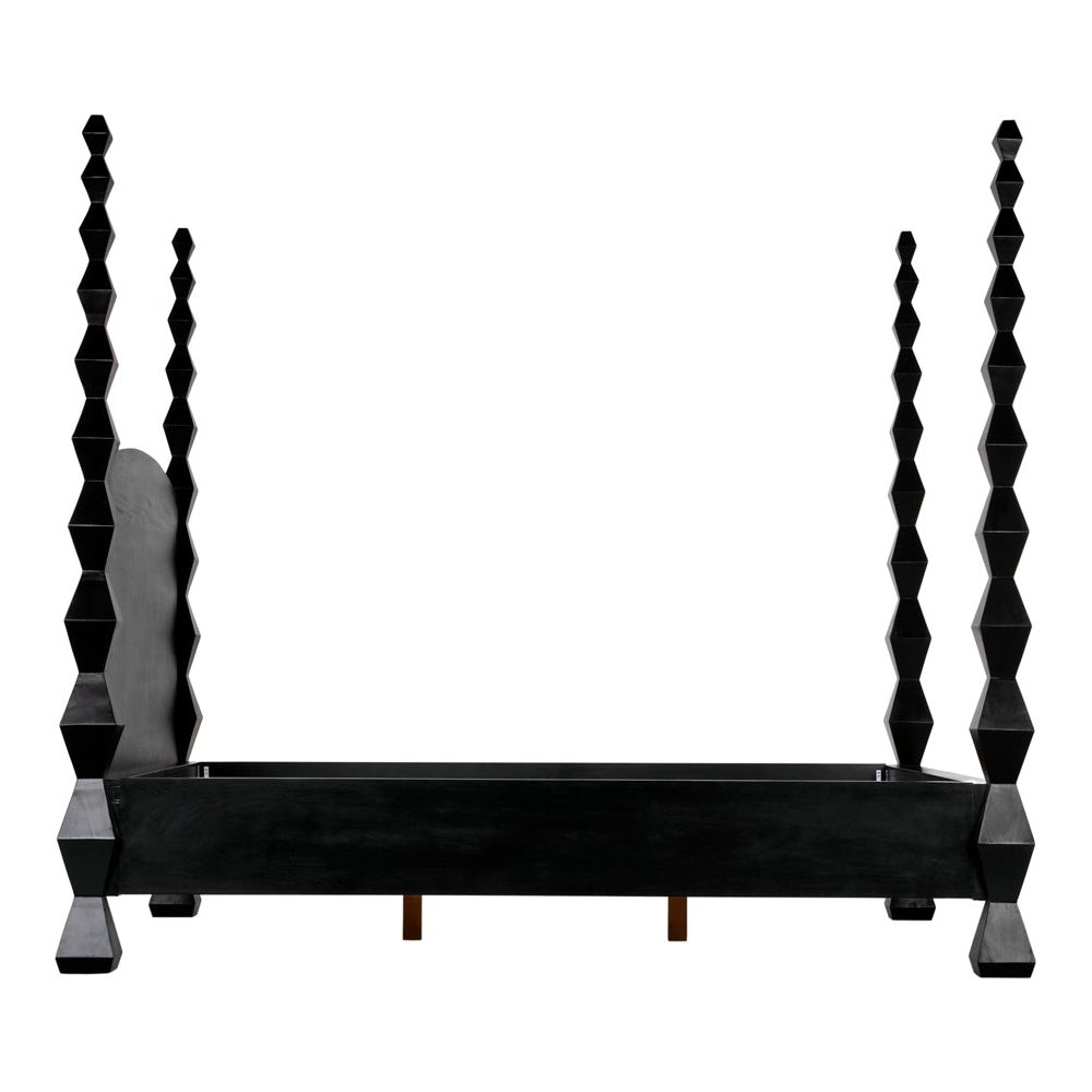Brancusi Bed, Queen, Hand Rubbed Black by NOIR