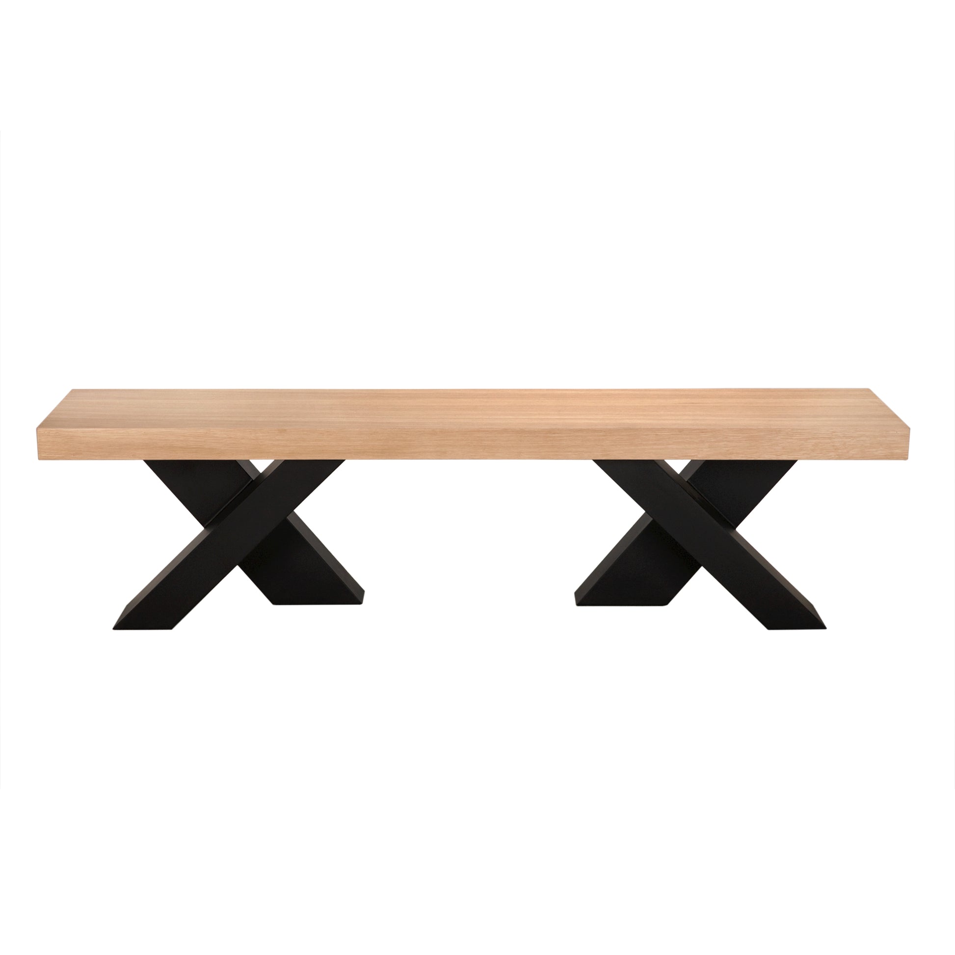 Gravity Bench, White Oak with Metal by NOIR