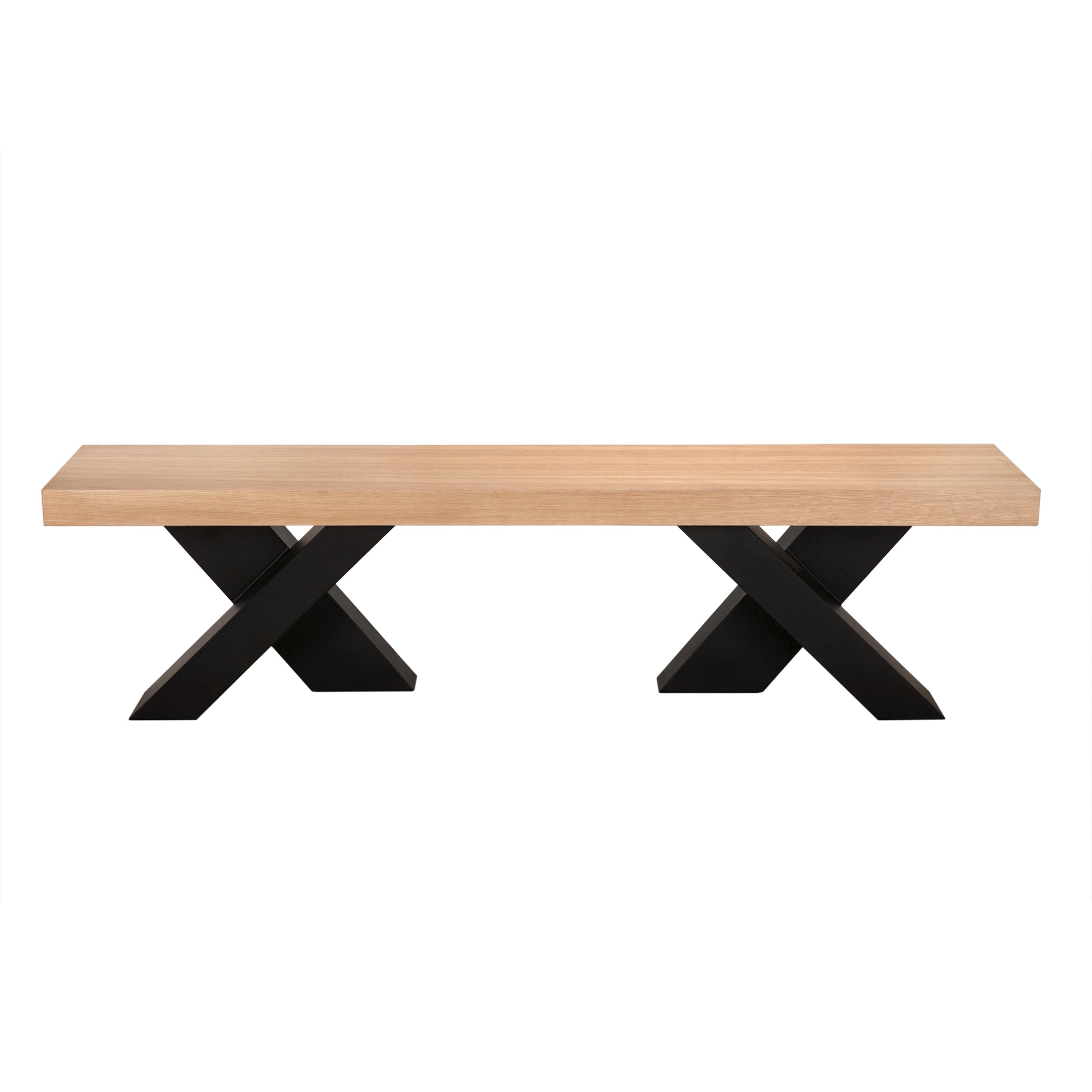 Gravity Bench, White Oak with Metal by NOIR