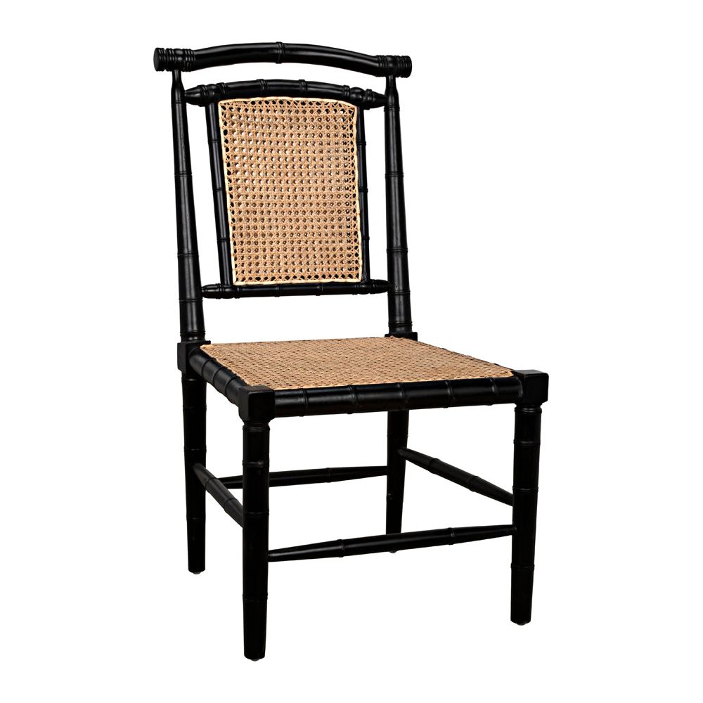 Colonial Bamboo Side Chair, Hand Rubbed Black by NOIR