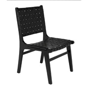 Dede Dining Chair, Leather, Black by NOIR