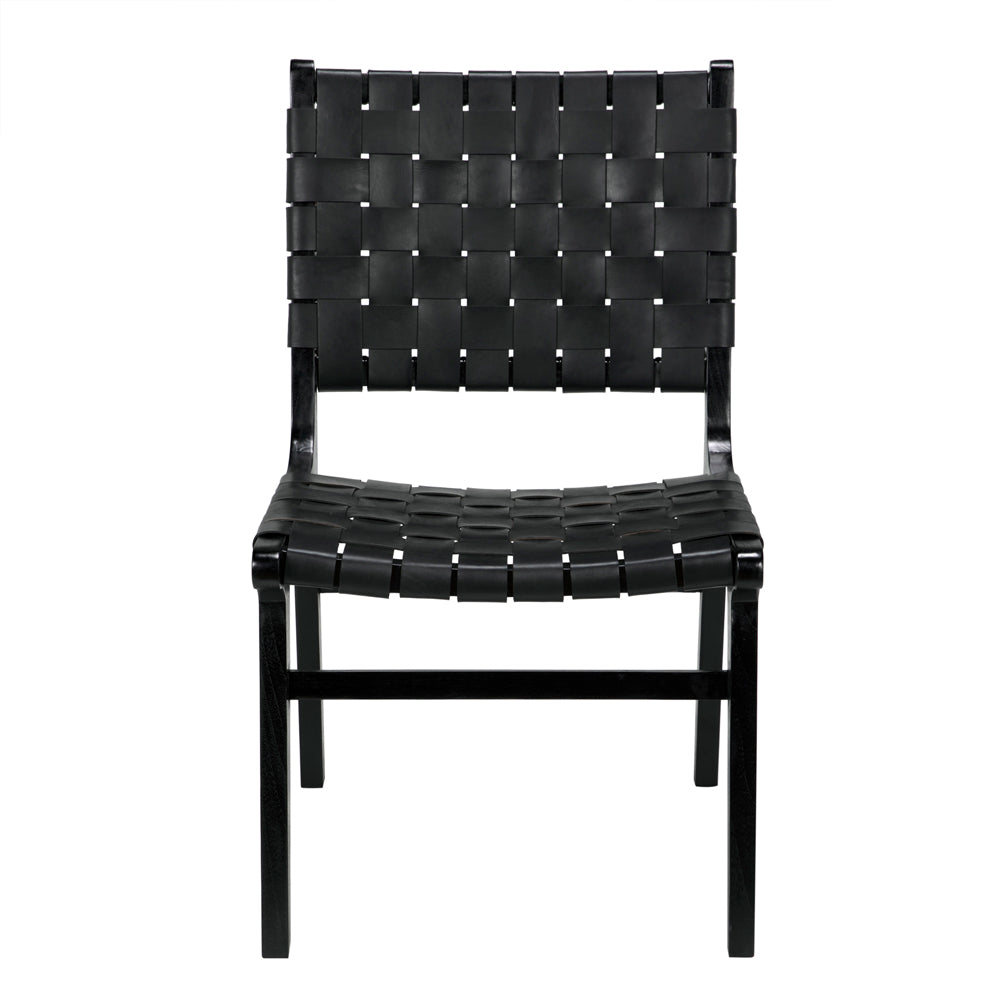 Dede Dining Chair, Leather, Black by NOIR