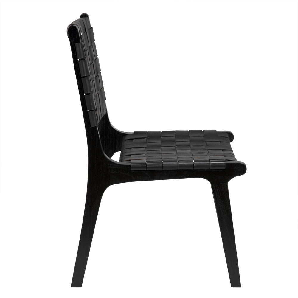 Dede Dining Chair, Leather, Black by NOIR