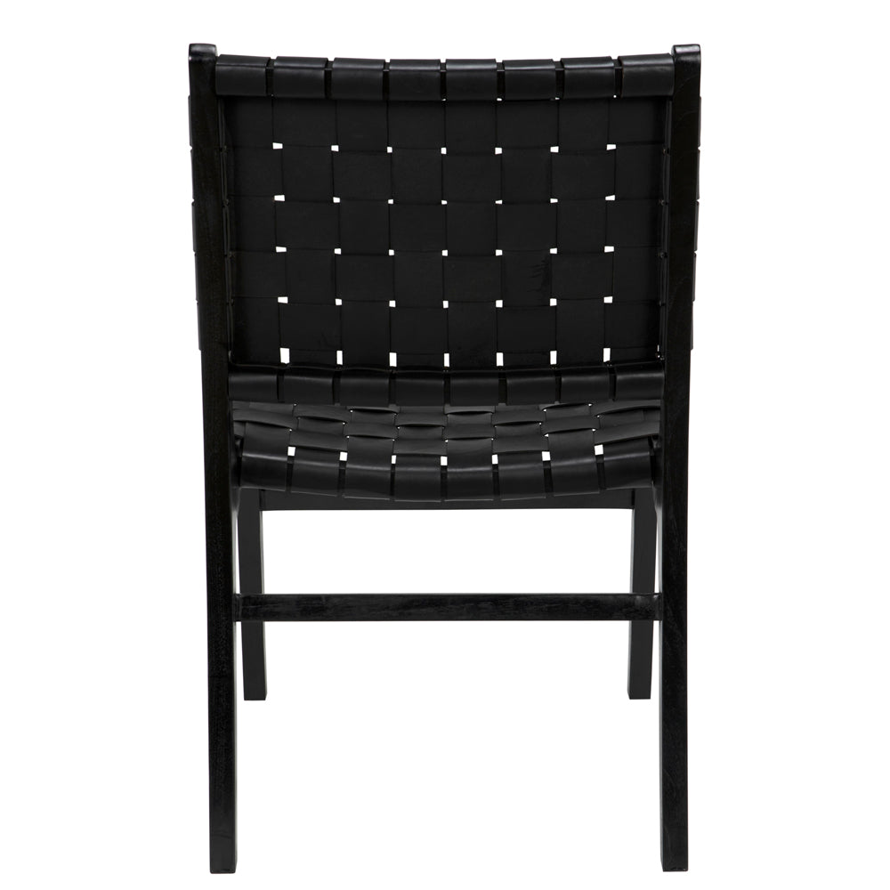 Dede Dining Chair, Leather, Black by NOIR